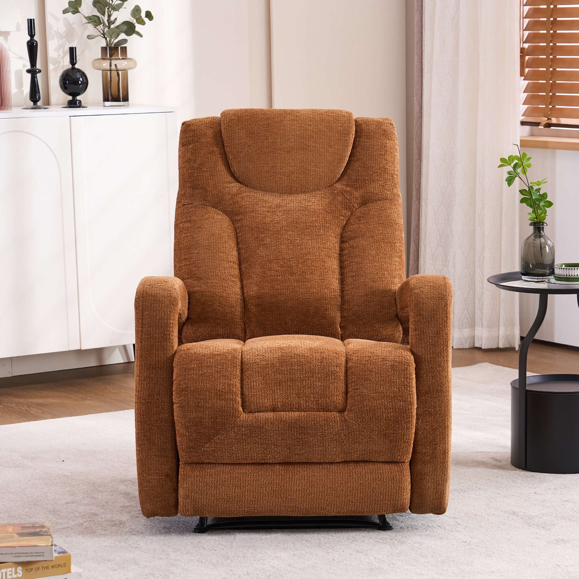 Set of 1 Upholstered Push Recliner Chair