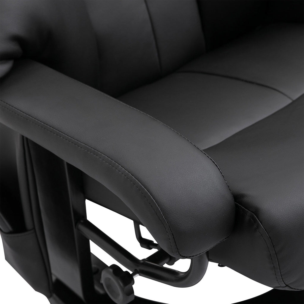 10 Point Vibration Massage Lounge Chair PU Leather Swivel Recliner Chair with Adjustable Backrest, Footrest and Remote