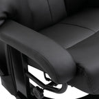 10 Point Vibration Massage Lounge Chair PU Leather Swivel Recliner Chair with Adjustable Backrest, Footrest and Remote