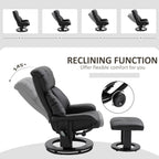 10 Point Vibration Massage Lounge Chair PU Leather Swivel Recliner Chair with Adjustable Backrest, Footrest and Remote
