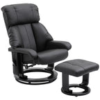 10 Point Vibration Massage Lounge Chair PU Leather Swivel Recliner Chair with Adjustable Backrest, Footrest and Remote
