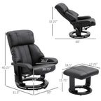 10 Point Vibration Massage Lounge Chair PU Leather Swivel Recliner Chair with Adjustable Backrest, Footrest and Remote