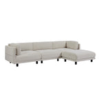 102.4 L-Shaped Polyester Sectional Sofa with Reversible Footstool, Thick Cushions, and Plastic Legs