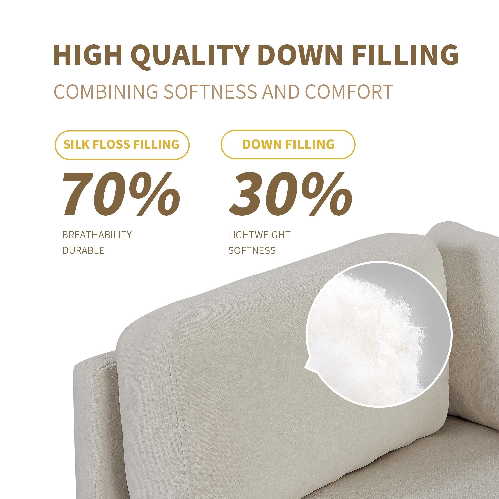 102.4 L-Shaped Polyester Sectional Sofa with Reversible Footstool, Thick Cushions, and Plastic Legs