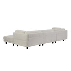 102.4'' L-Shaped Polyester Sectional Sofa with Reversible Footstool and Durable Legs