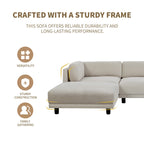 102.4'' L-Shaped Polyester Sectional Sofa with Reversible Footstool and Durable Legs