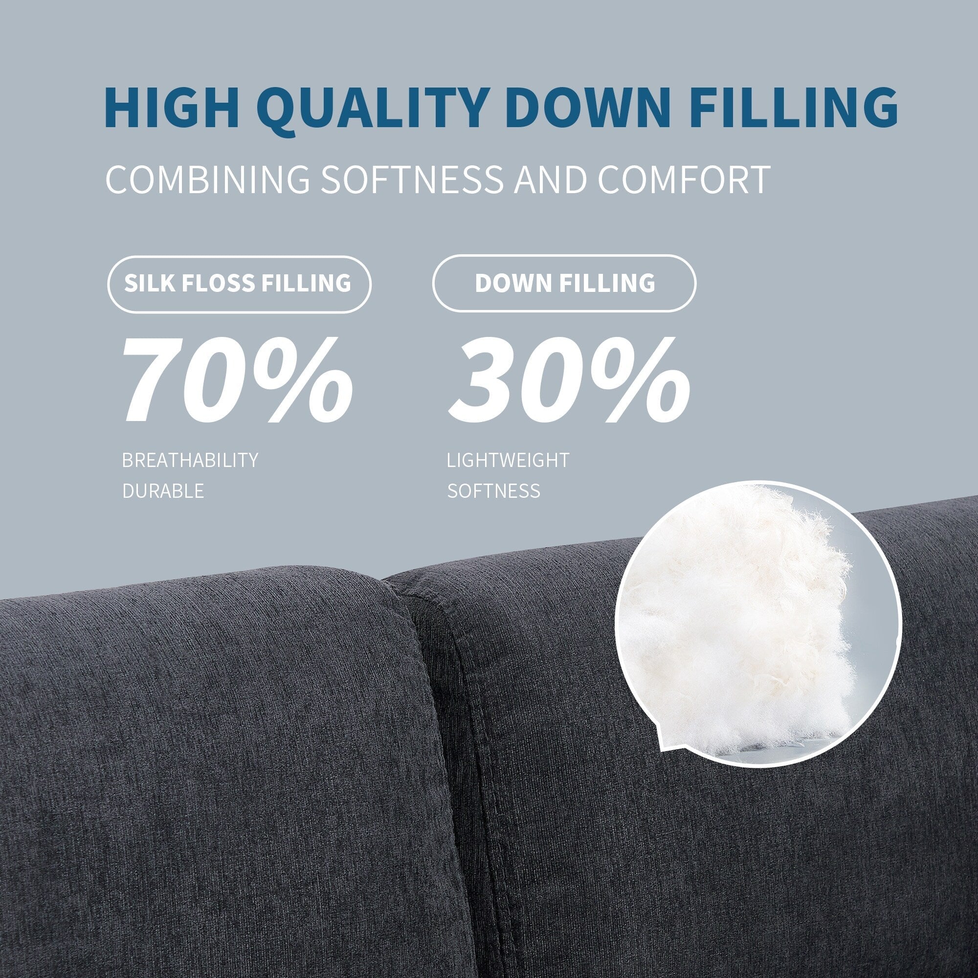 102.4'' L-Shaped Polyester Sectional Sofa with Reversible Footstool and Durable Legs