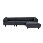 102.4'' L-Shaped Polyester Sectional Sofa with Reversible Footstool and Durable Legs