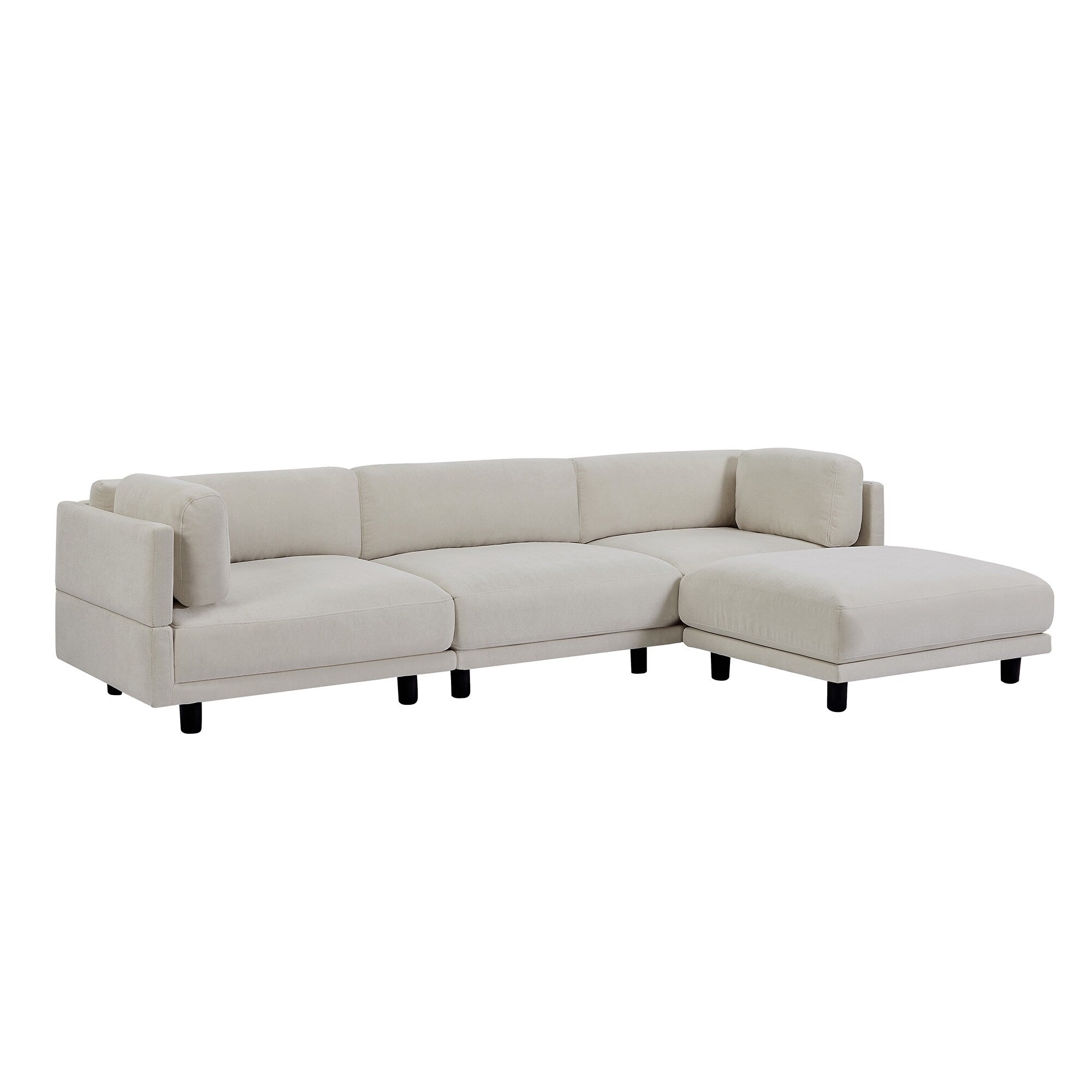102.4'' L-Shaped Polyester Sectional Sofa with Reversible Footstool and Durable Legs