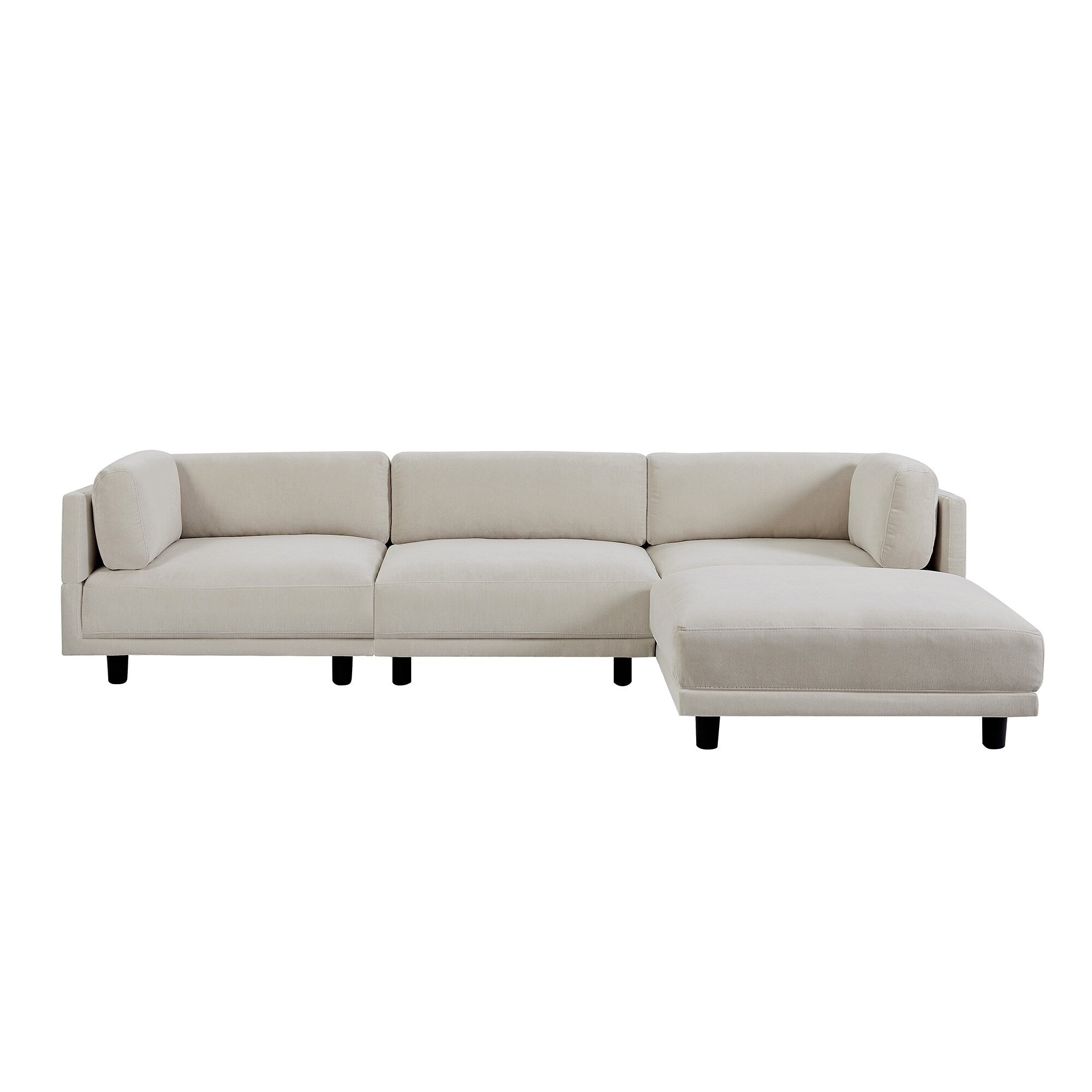 102.4'' L-Shaped Polyester Sectional Sofa with Reversible Footstool and Durable Legs