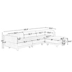102.4'' L-Shaped Polyester Sectional Sofa with Reversible Footstool and Durable Legs