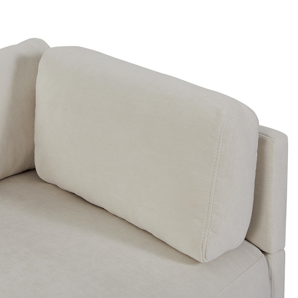 102.4'' Polyester L-Shaped Sofa with Reversible Footstool