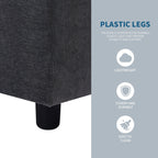 102.4'' Polyester L-Shaped Sofa with Reversible Footstool