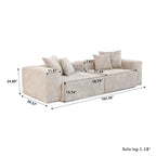102'' Corduroy Loveseat Sofa Large Modular Cloud Couch