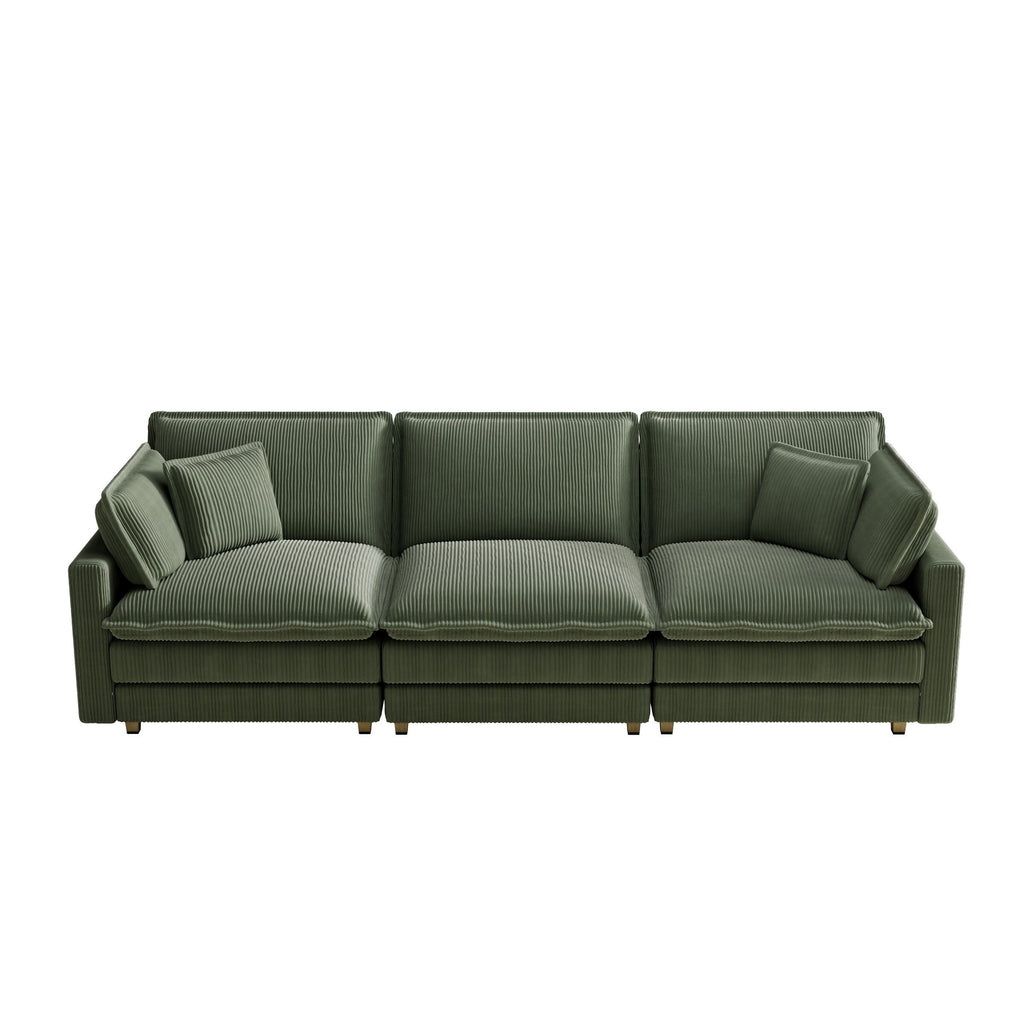 103 Corduroy Modern Classic 4-Seater Sofa - Deep Seat,With 4 Pillow For Living Room