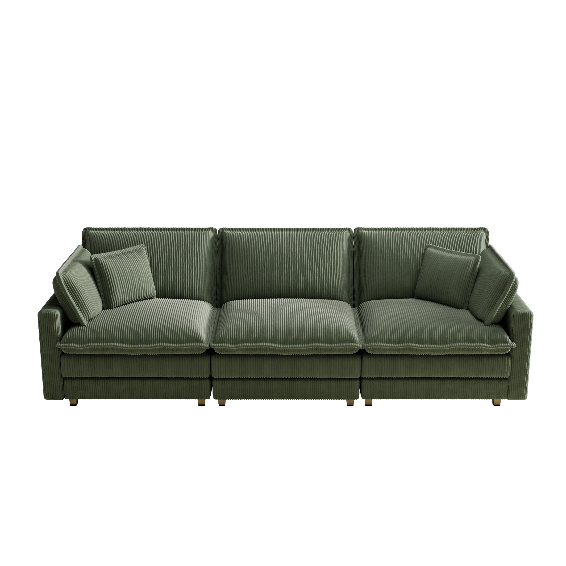 103 Corduroy Modern Classic 4-Seater Sofa - Deep Seat,With 4 Pillow For Living Room