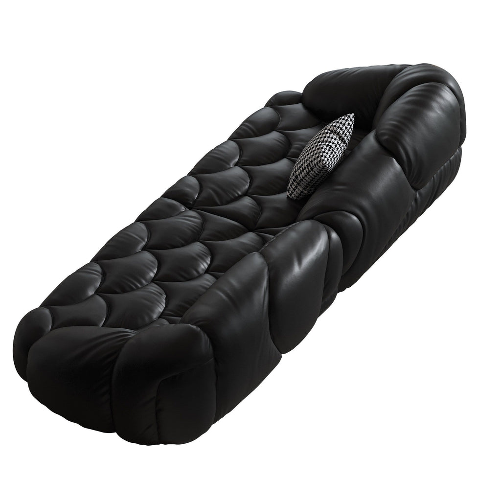 104.3 Leather Upholstered Sofa - 104.3 x 45.3