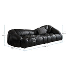 104.3 Leather Upholstered Sofa - 104.3 x 45.3