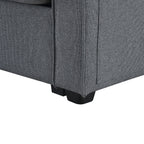104 4-Seater Modern Linen Fabric Sofa with Armrest Pockets and 4 Pillows
