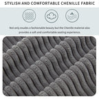 105 Corduroy Upholstered 3-seater Sofa with Removable Back Cushions and 5 Pillows for Living Room