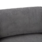 105 Corduroy Upholstered 3-seater Sofa with Removable Back Cushions and 5 Pillows for Living Room
