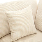 105 Corduroy Upholstered 3-seater Sofa with Removable Back Cushions and 5 Pillows for Living Room