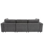 105 Corduroy Upholstered 3-seater Sofa with Removable Back Cushions and 5 Pillows for Living Room
