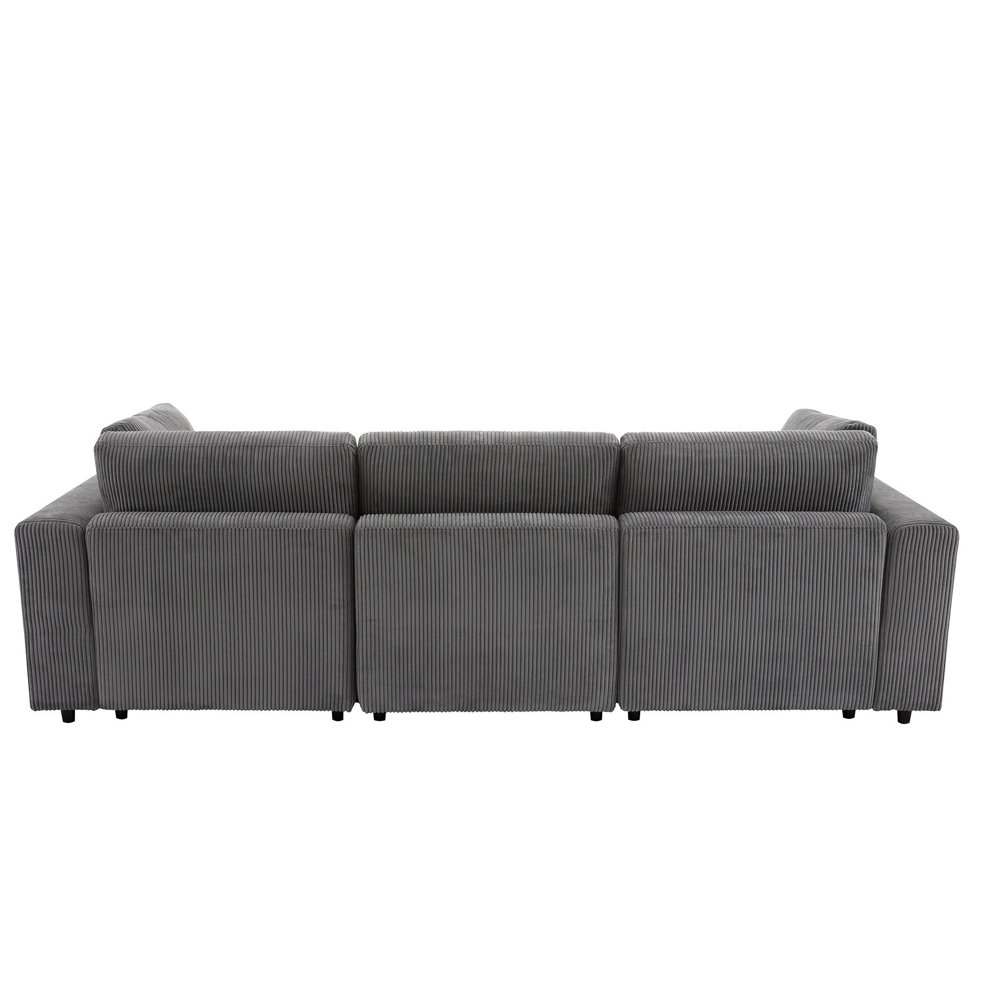 105 Corduroy Upholstered 3-seater Sofa with Removable Back Cushions and 5 Pillows for Living Room
