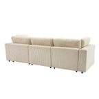 105 Corduroy Upholstered 3-seater Sofa with Removable Back Cushions and 5 Pillows for Living Room
