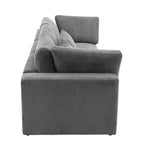 105 Corduroy Upholstered 3-seater Sofa with Removable Back Cushions and 5 Pillows for Living Room