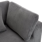 105 Corduroy Upholstered 3-seater Sofa with Removable Back Cushions and 5 Pillows for Living Room
