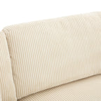 105 Corduroy Upholstered 3-seater Sofa with Removable Back Cushions and 5 Pillows for Living Room