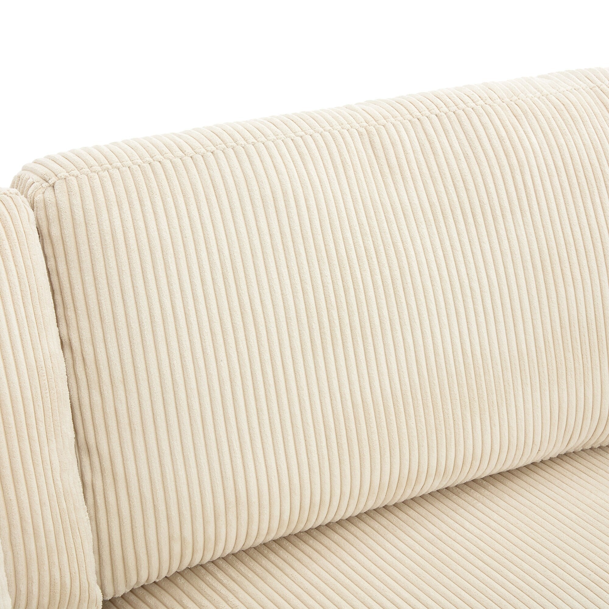 105 Corduroy Upholstered 3-seater Sofa with Removable Back Cushions and 5 Pillows for Living Room