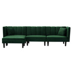 106.7'' Velvet Reversible 3-Seater Sectional Sofa with Sleeper and Chaise