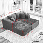 106 Cloud Sectional Couch Double Chaise Lounges,Deep Seat Modern Modular Sofa For Living Room,No Assembly Required
