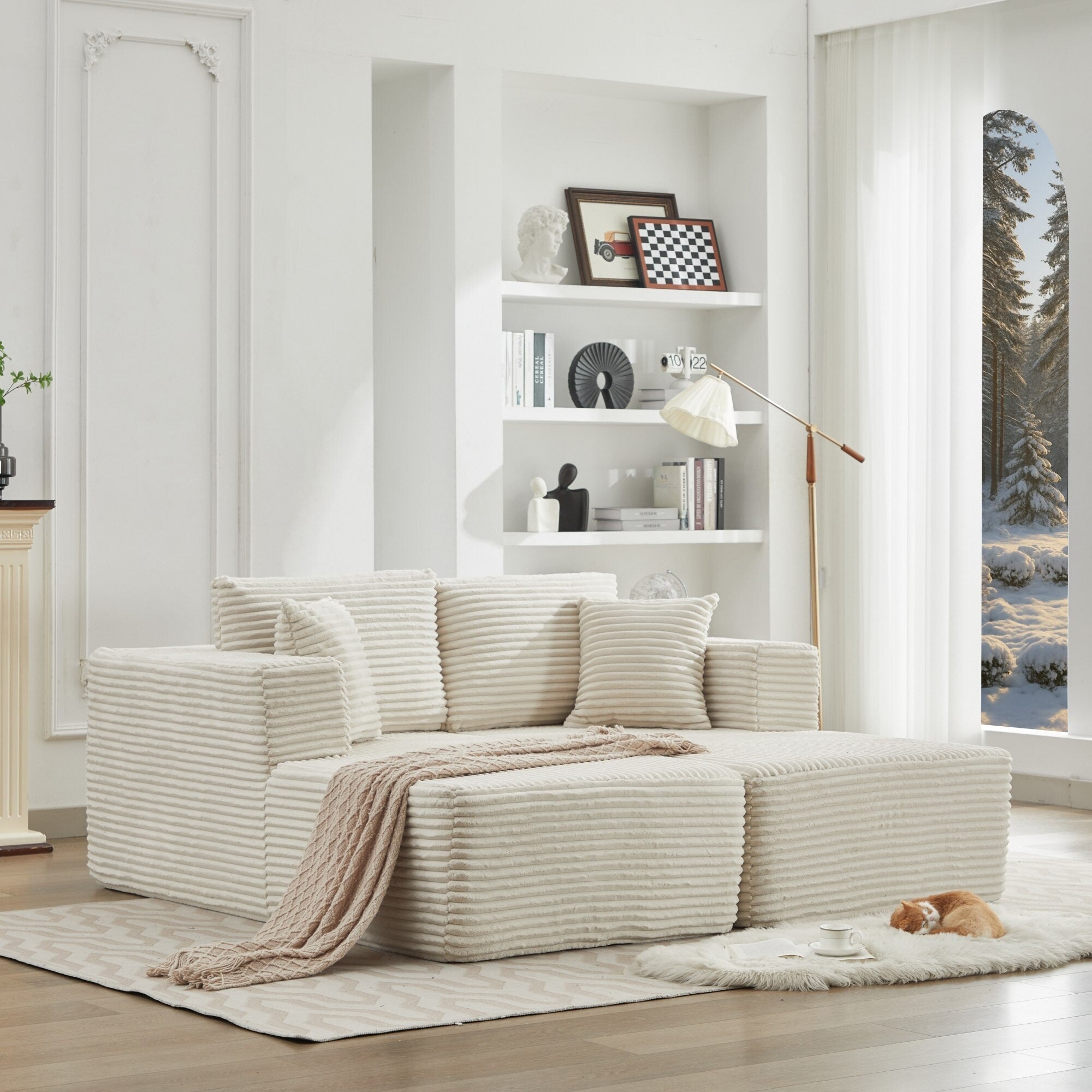 106 Cloud Sectional Couch Double Chaise Lounges,Deep Seat Modern Modular Sofa For Living Room,No Assembly Required