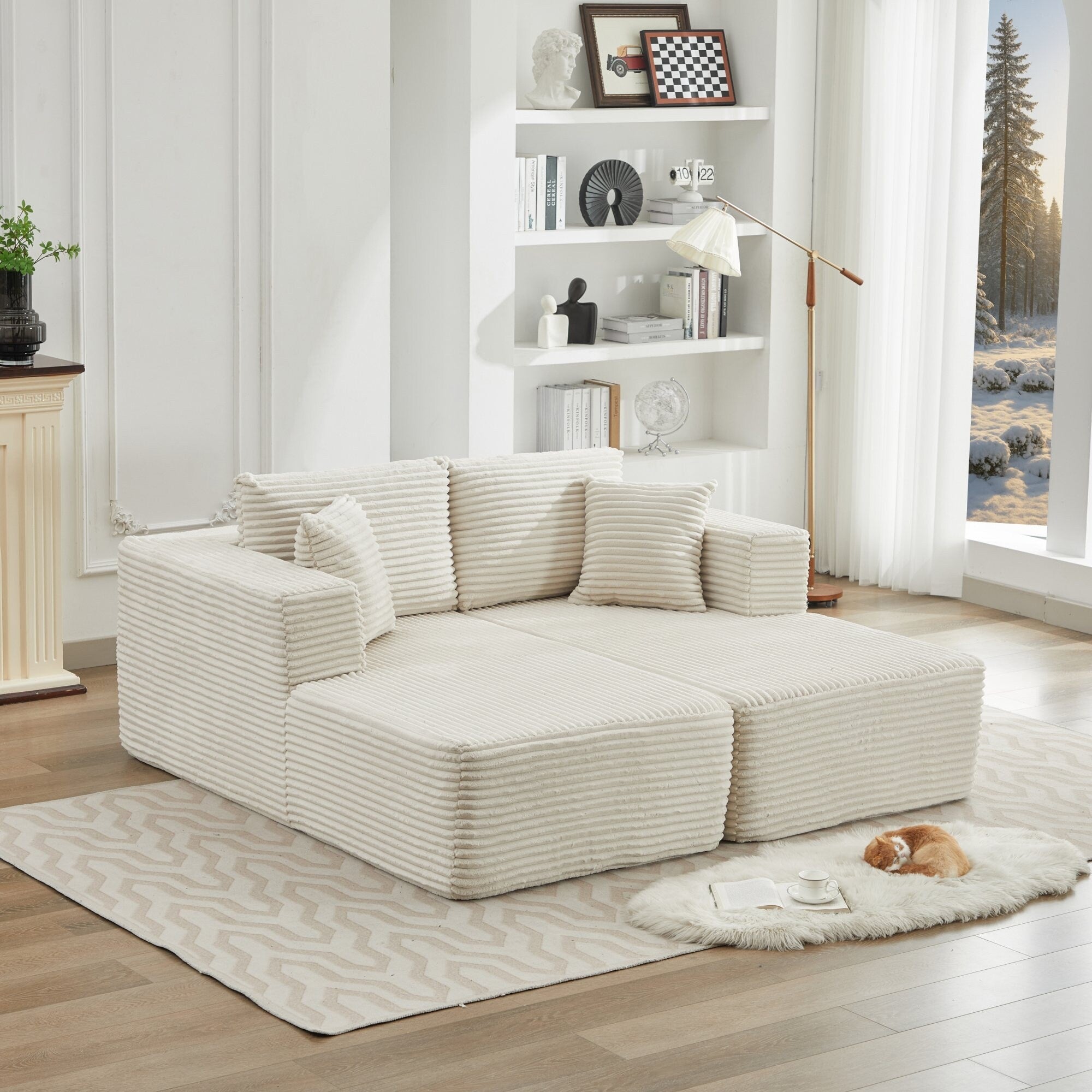 106 Cloud Sectional Couch Double Chaise Lounges,Deep Seat Modern Modular Sofa For Living Room,No Assembly Required