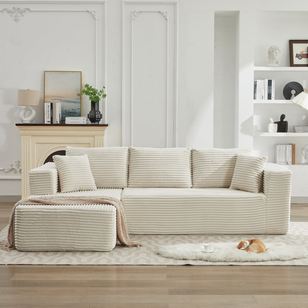 106 Cloud Sectional Couch L-Shape With Left Facing Chaise,Deep Seat Modern Modular Sofa For Living Room,No Assembly Required
