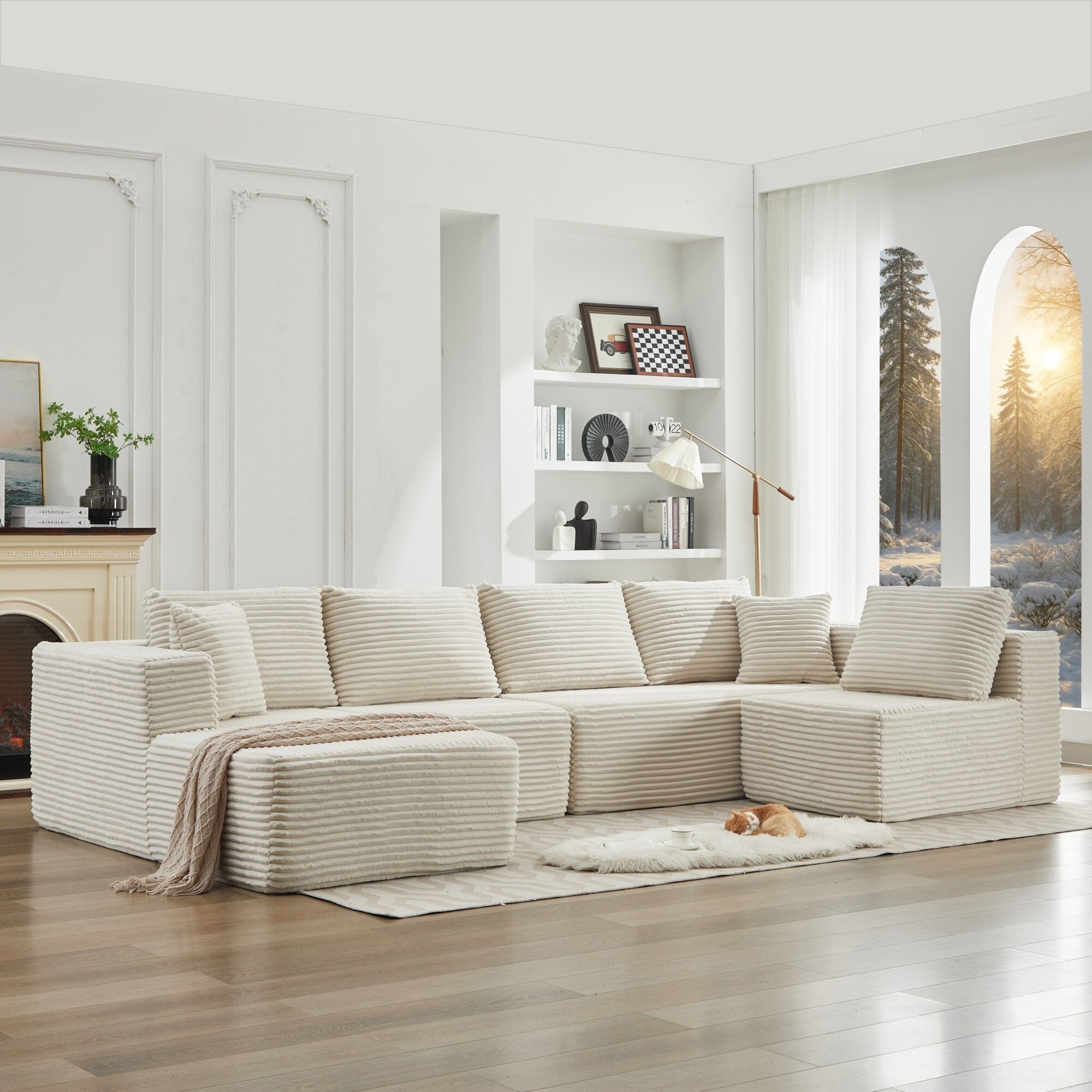 106 Cloud Sectional Couch L-Shape With Left Facing Chaise,Deep Seat Modern Modular Sofa For Living Room,No Assembly Required