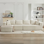 106 Cloud Sectional Couch L-Shape With Left Facing Chaise,Deep Seat Modern Modular Sofa For Living Room,No Assembly Required