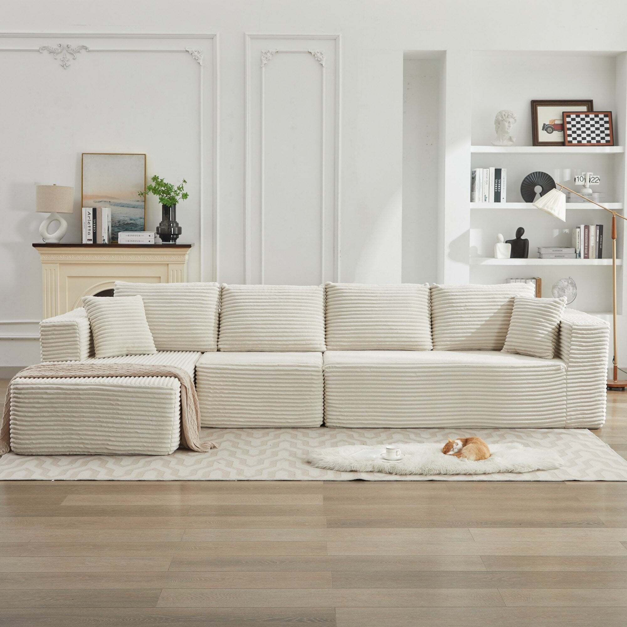 106 Cloud Sectional Couch L-Shape With Left Facing Chaise,Deep Seat Modern Modular Sofa For Living Room,No Assembly Required