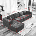 106 Cloud Sectional Couch L-Shape With Left Facing Chaise,Deep Seat Modern Modular Sofa For Living Room,No Assembly Required