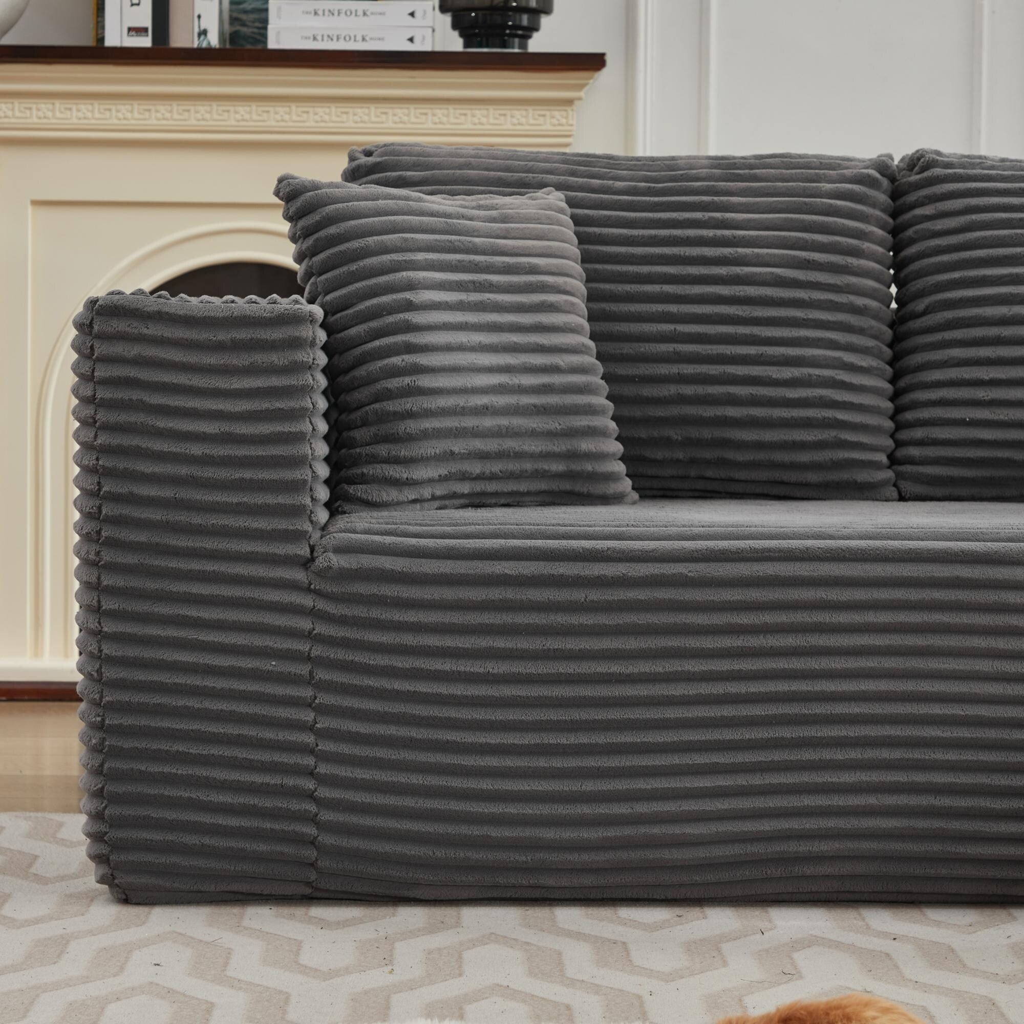 106 Cloud Sectional Couch L-Shape With Right Facing Chaise,Deep Seat Modern Modular Sofa For Living Room,No Assembly Required
