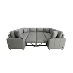 108 Inch Modular UâShaped Sectional Sofa with Pull Out Sleeper, USB Ports and Dual Cup Holders for Living Room