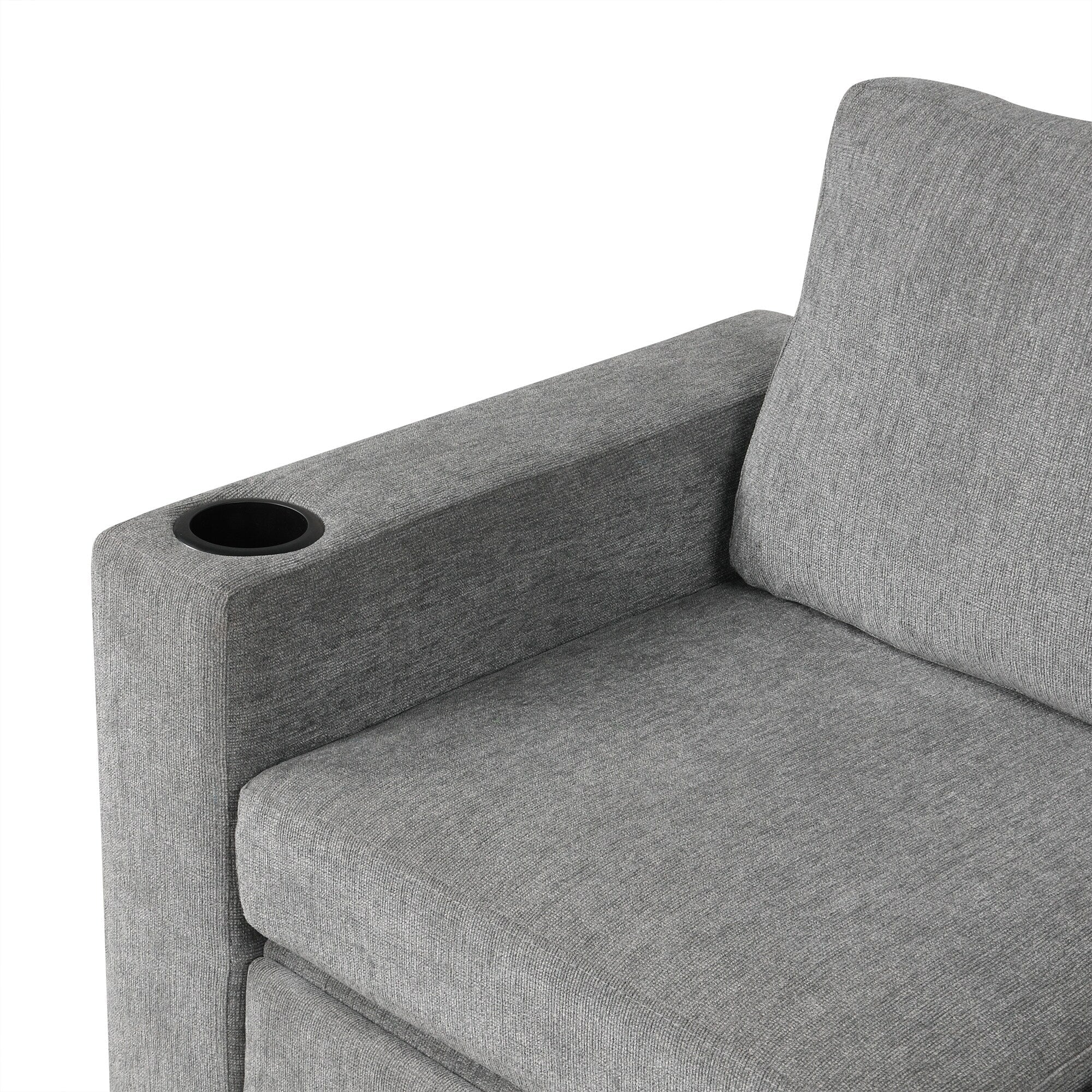 108 Inch Modular UâShaped Sectional Sofa with Pull Out Sleeper, USB Ports and Dual Cup Holders for Living Room