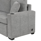 108 Inch Modular UâShaped Sectional Sofa with Pull Out Sleeper, USB Ports and Dual Cup Holders for Living Room