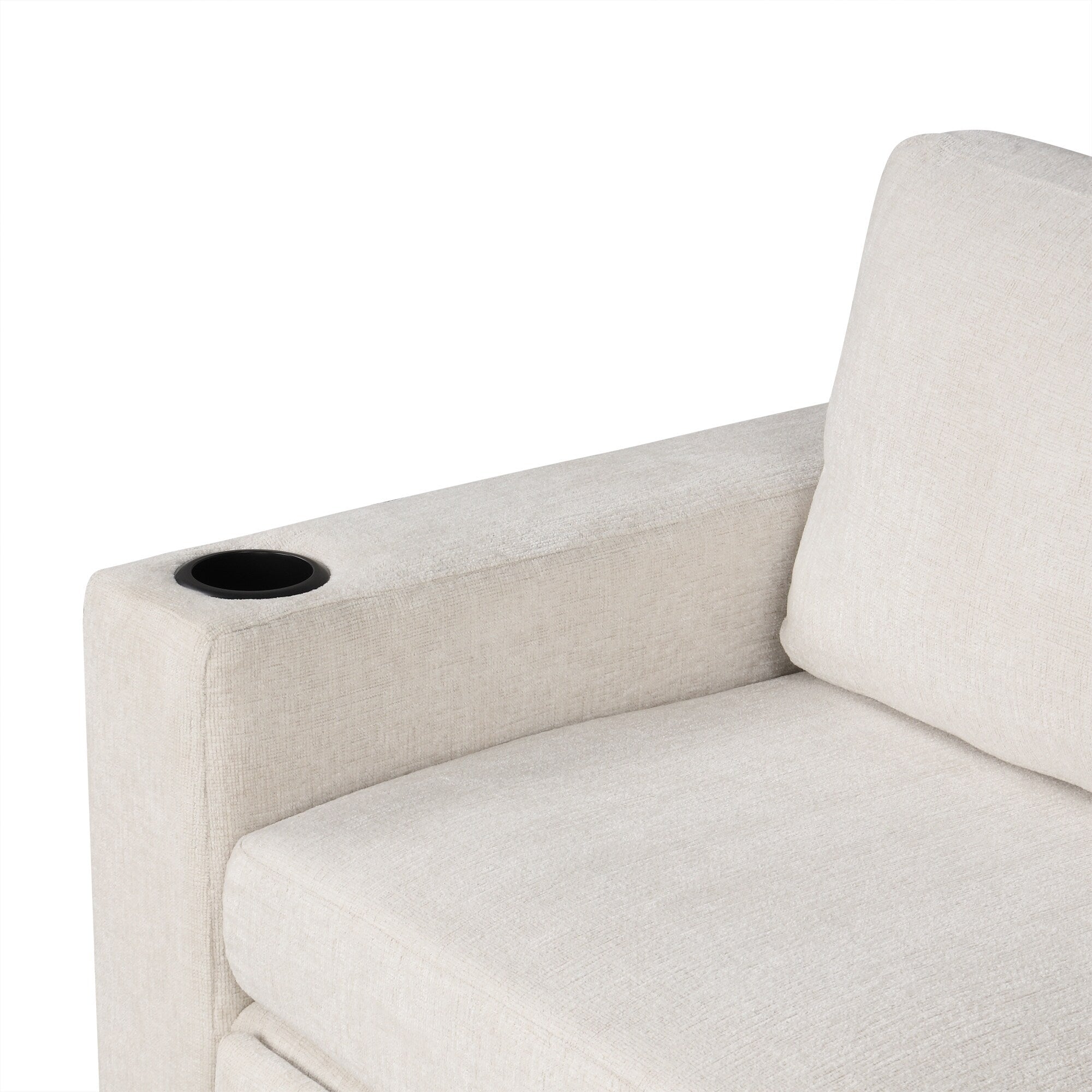 108 Inch Modular UâShaped Sectional Sofa with Pull Out Sleeper, USB Ports and Dual Cup Holders for Living Room