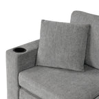 108 Inch Modular UâShaped Sectional Sofa with Pull Out Sleeper, USB Ports and Dual Cup Holders for Living Room