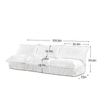 109.8 Corduroy Armless 3-Seater Sofa for living room and bedroom