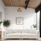 110 Mid Century 3 Seater Velvet Sofa with 4 Pillows